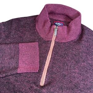 UNTUCKit Mens‎ XX-Large Belguardo Birdseye Merino Wool Half Zip Sweater Burgundy